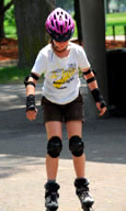 Girl rollerblading