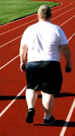 Man walking to lose weight
