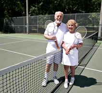 Seniors tennis partners